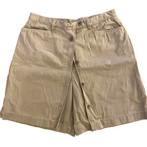Jones New York Sport Khaki Green Skorts Shorts Button Front Size 12 Casual Golf